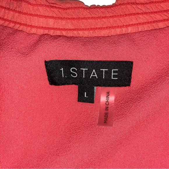 NWT 1 State WildFlower Bouquet High Low Short Sleeve Midi Dress in Cameo Coral L - Picture 4 of 8